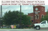 UPDATE: Apparently Landlord Agrees with Political Signs in Front of his Tenant's Business...Not decision of Spirit of Texas Bank