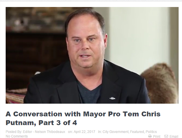 A Conversation with Mayor Pro Tem Chris Putnam, Part 3 of 4