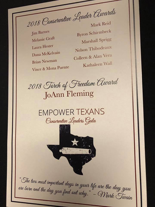 Empower Texans Recognizes 12 Texas Wide Conservative Leaders.